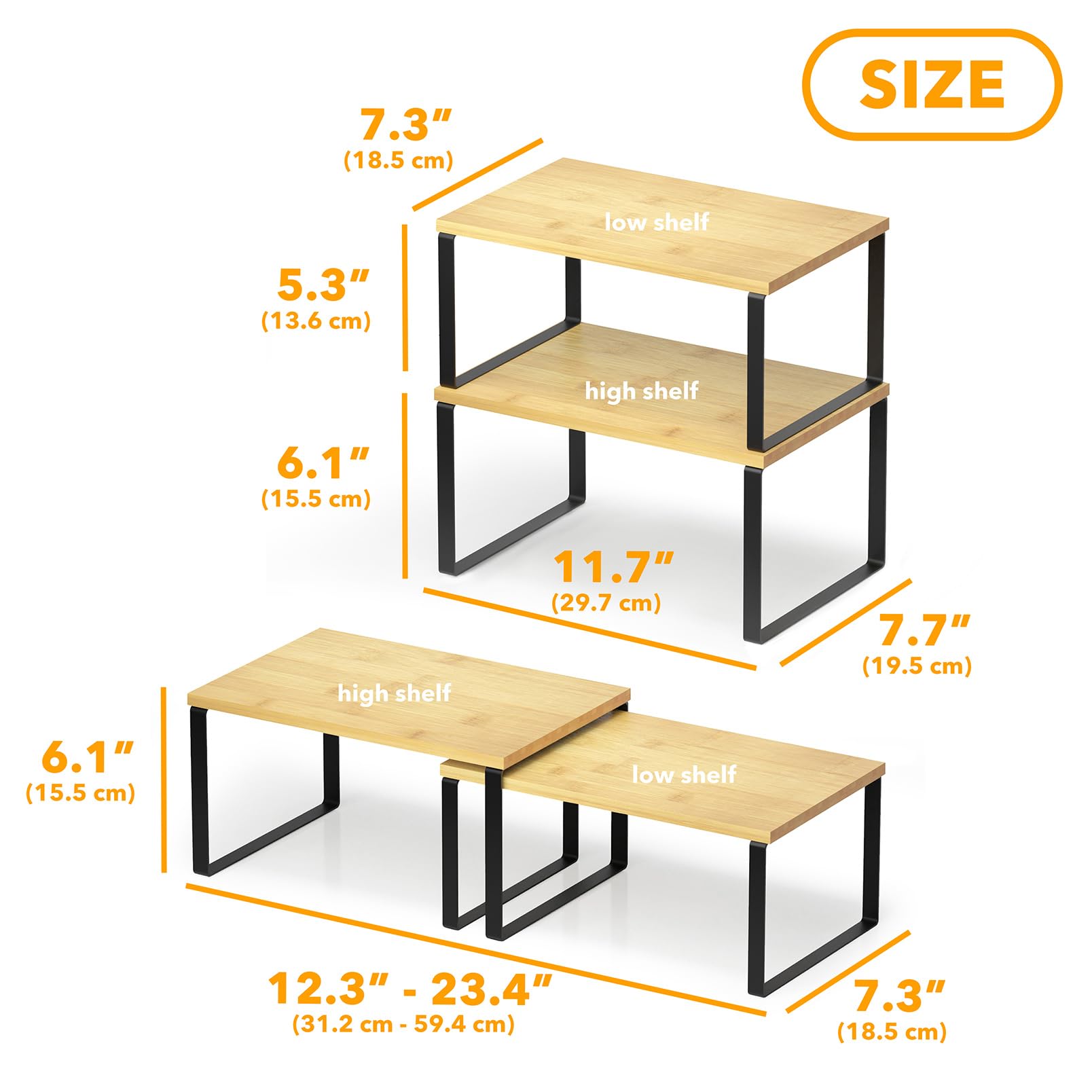 SpaceAid estante-cocina-ajustable-alto, ideal para frascos y especias.