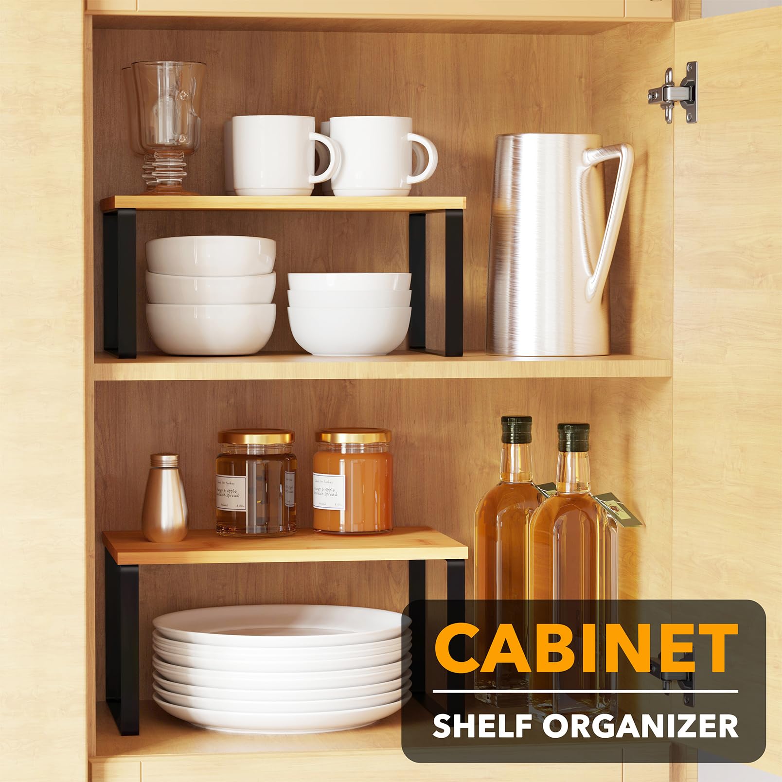 SpaceAid estante-cocina-ajustable-bajo, acceso rápido a productos frecuentes.