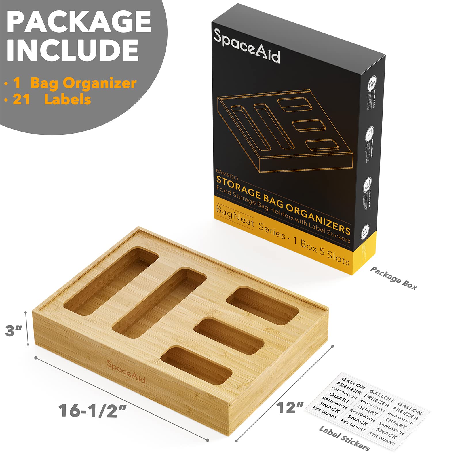 SpaceAid organizador para bolsas tamaño cuarto mantiene el cajón ordenado y accesible.
