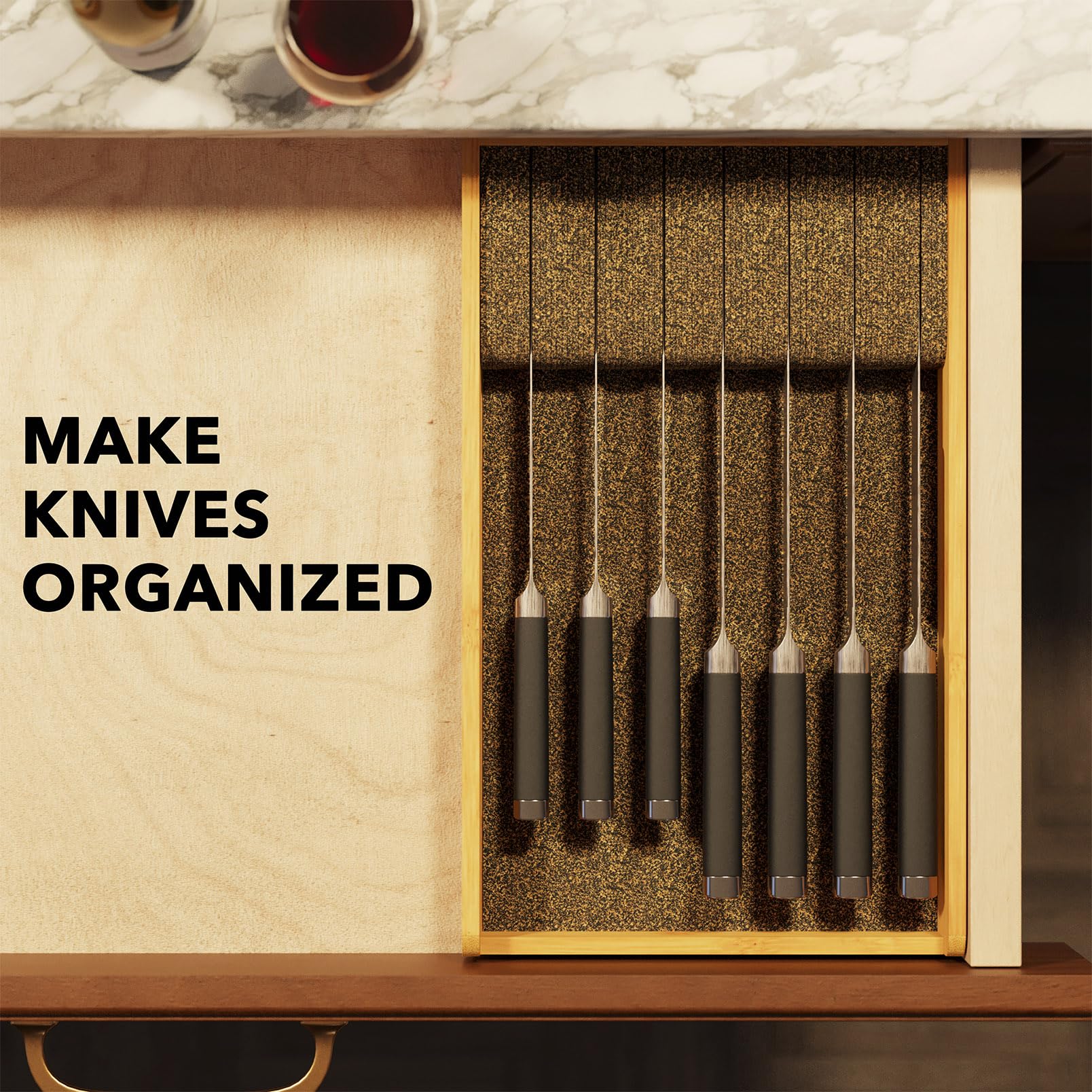 SpaceAid organizador de cuchillos en cajón, solución práctica para cocina diaria.