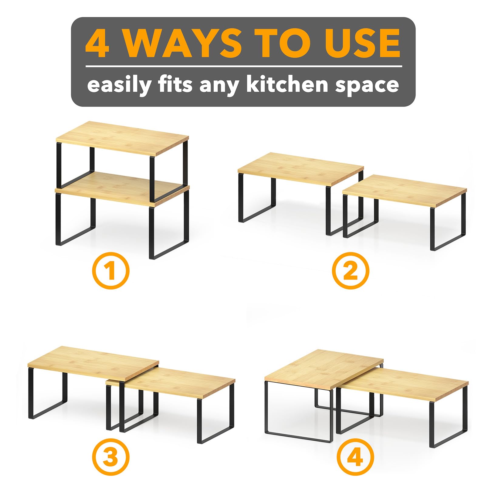 SpaceAid rack-almacenamiento-vertical, organización rápida en cualquier despensa.