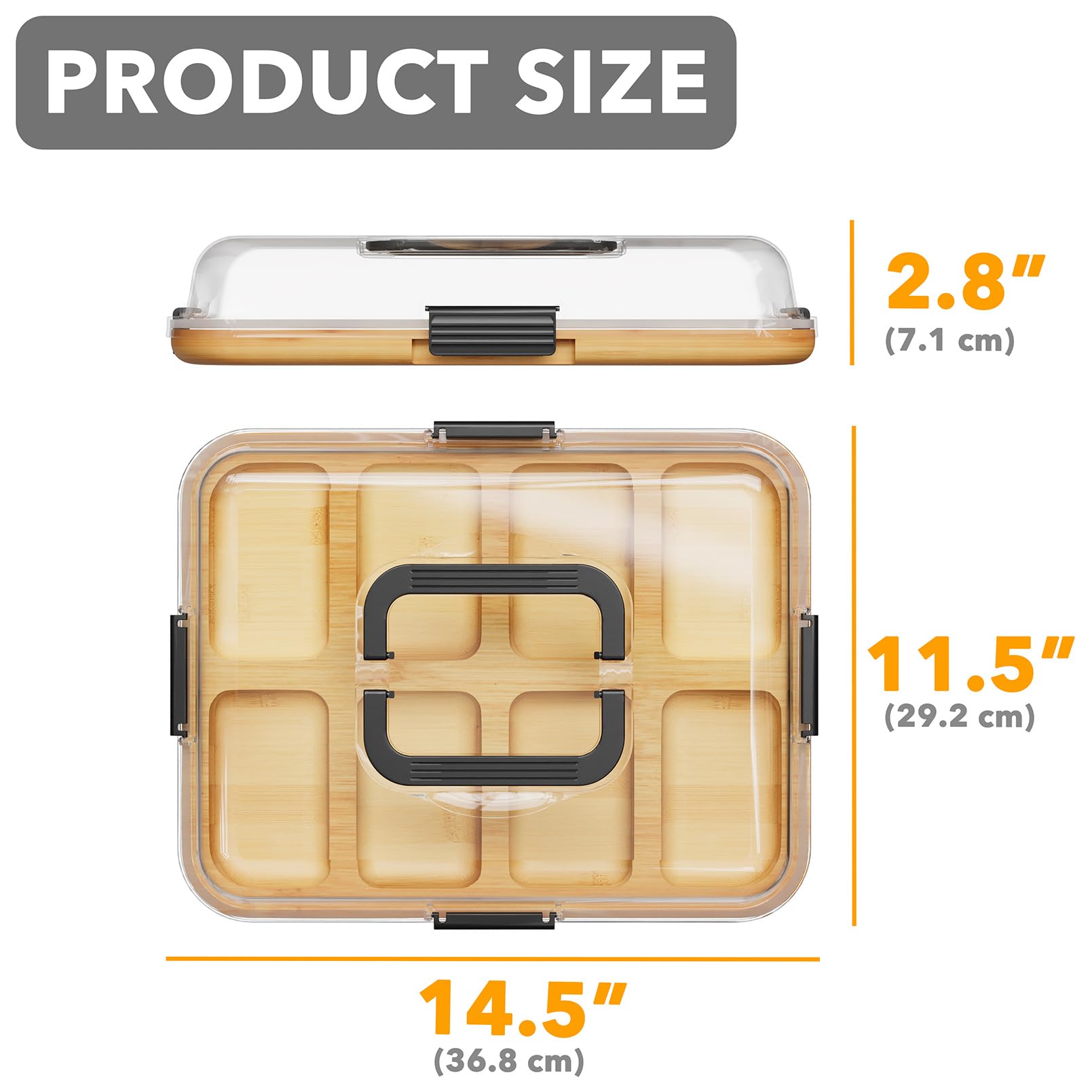 SpaceAid Tablero con ocho compartimentos para organizar quesos y aperitivos.