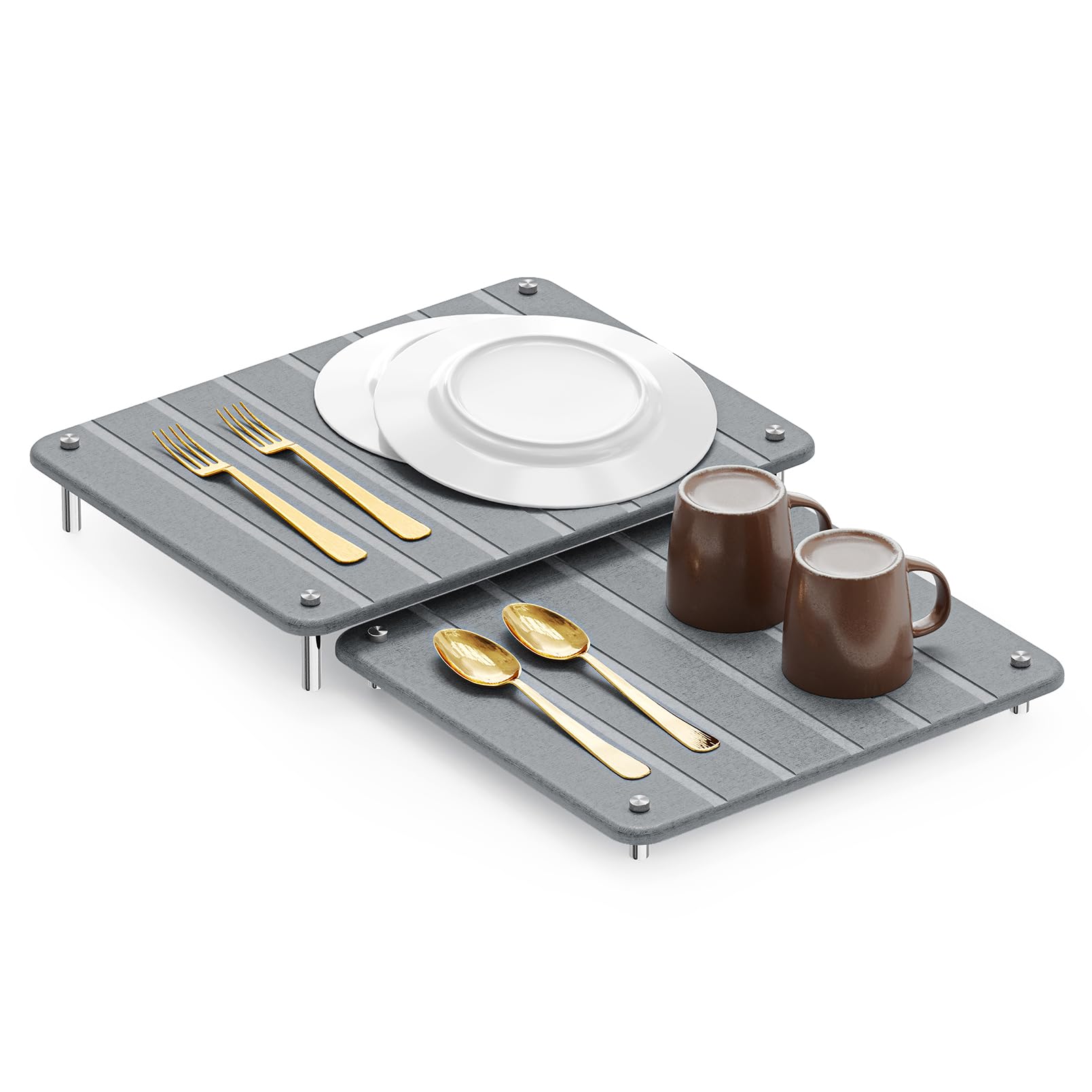 SpaceAid tapete de piedra para secado de platos, expandible y con alta absorción.