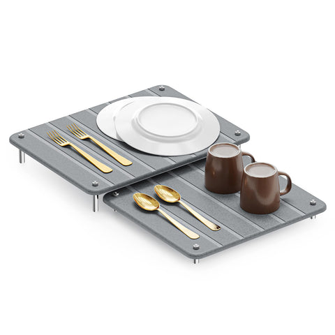 SpaceAid tapete de piedra para secado de platos, expandible y con alta absorción.