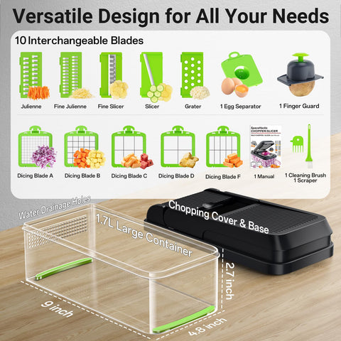 Cuchillas de acero inoxidable intercambiables SpaceHacks para dados y rebanados
