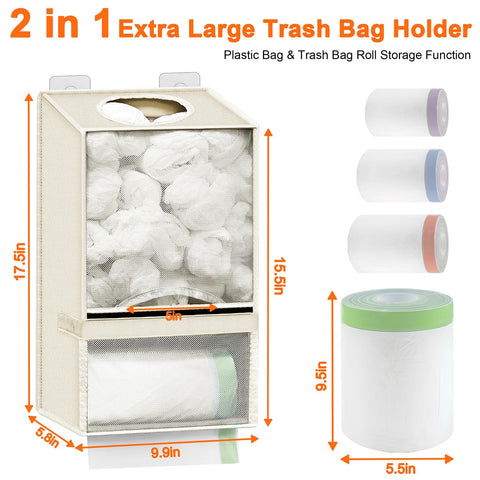 Spaclear dispensador para bolsas de basura de 13 galones, práctico y limpio