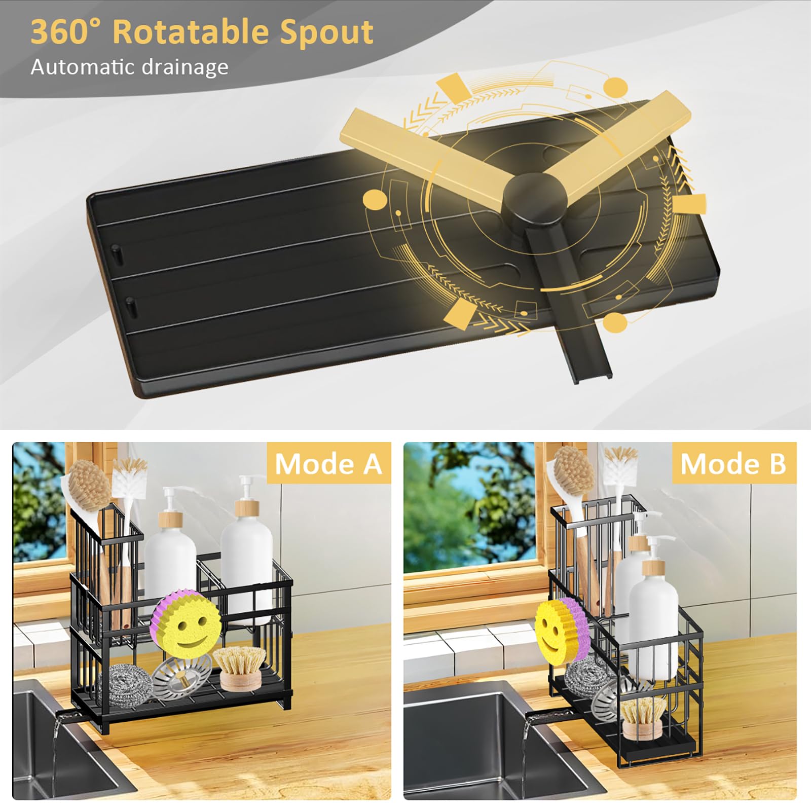Spaclear divisores inteligentes con tres compartimentos para ordenar accesorios de cocina