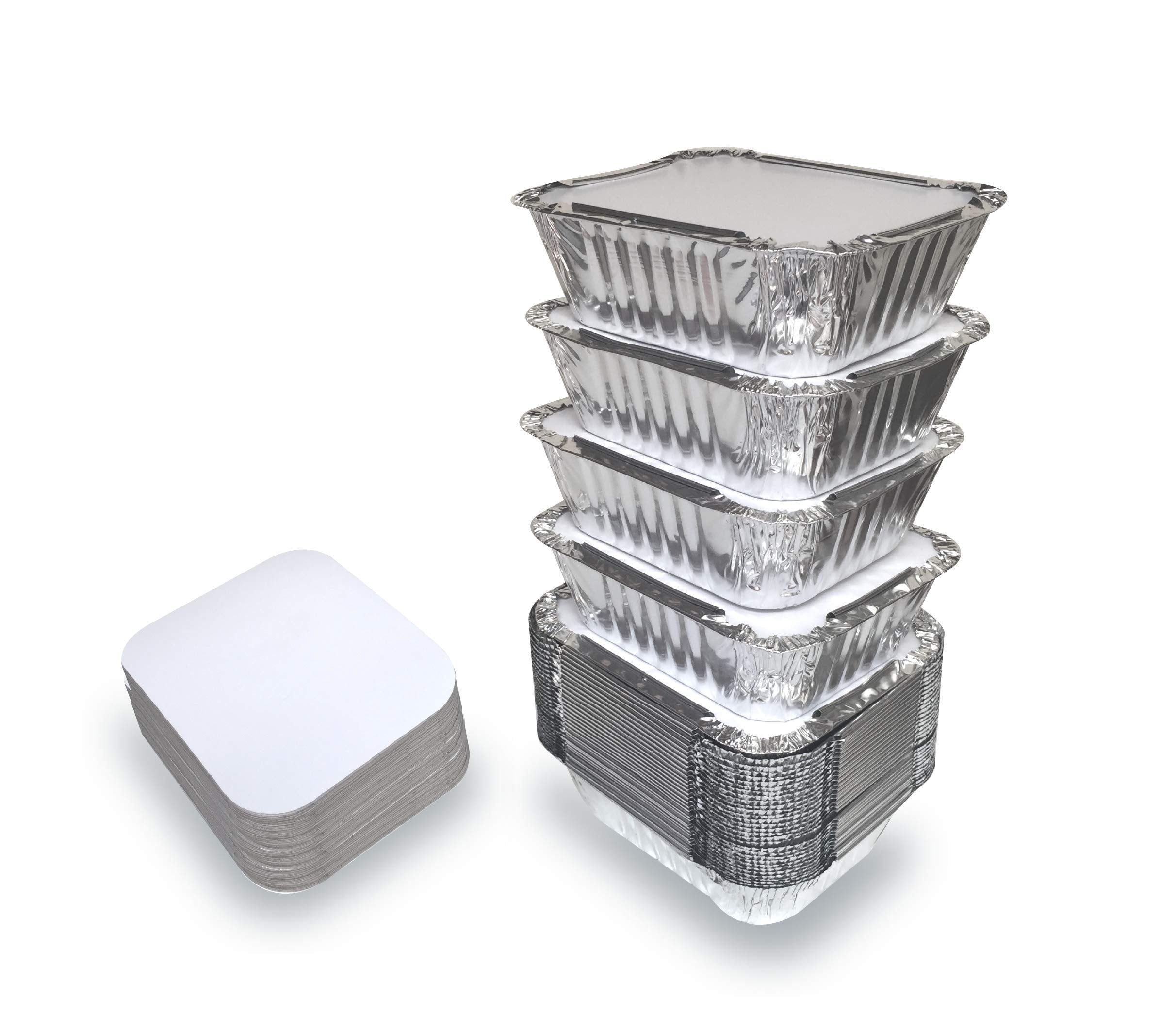 Spare Essentials bandeja aluminio 1lb con tapa, ideal para llevar comidas.