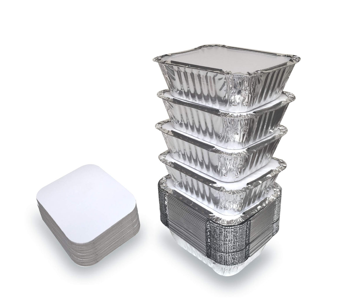 Spare Essentials bandeja aluminio 1lb con tapa, ideal para llevar comidas.