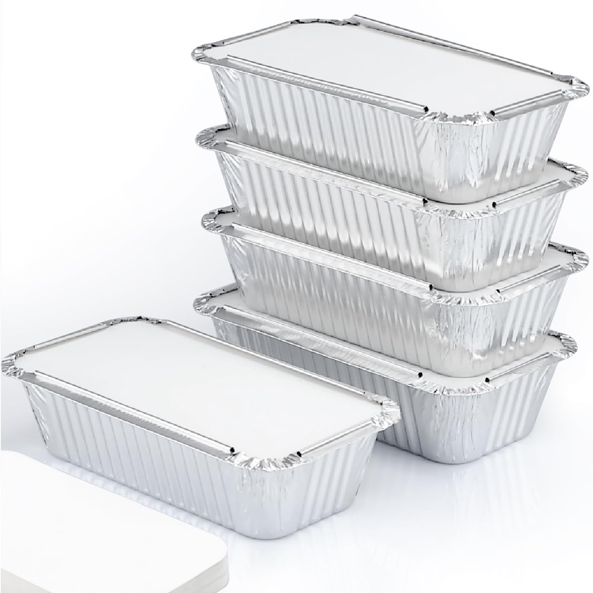 Bandeja Spare Essentials de aluminio con tapa de 7-8x4-3x2 pulgadas para hornear