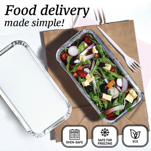 Bandeja Spare Essentials desechable de aluminio para porciones individuales con tapa