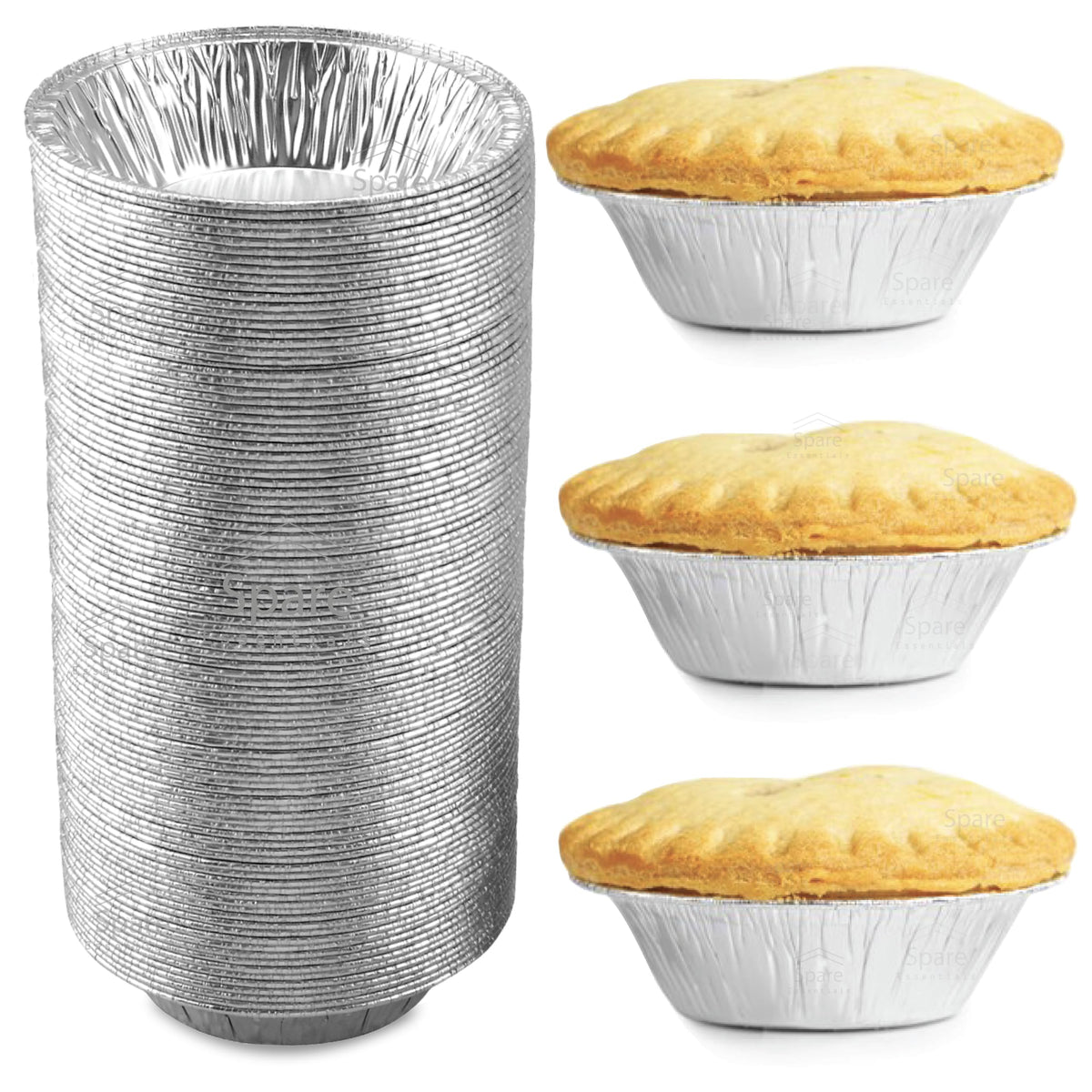 Spare Essentials molde-pie aluminio 5 pulgadas para hornear con cocción uniforme.