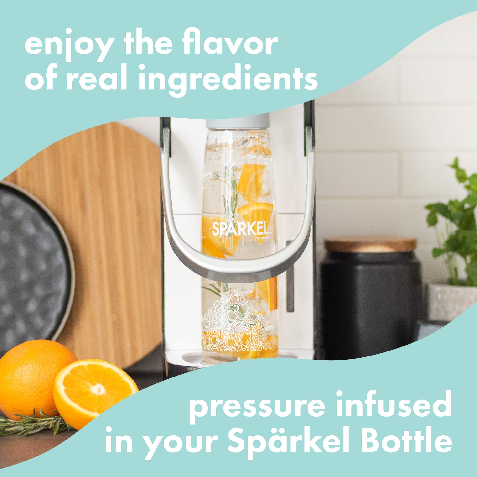 SPÄRKEL: ingredientes carbonatados en la botella para sabores más intensos.