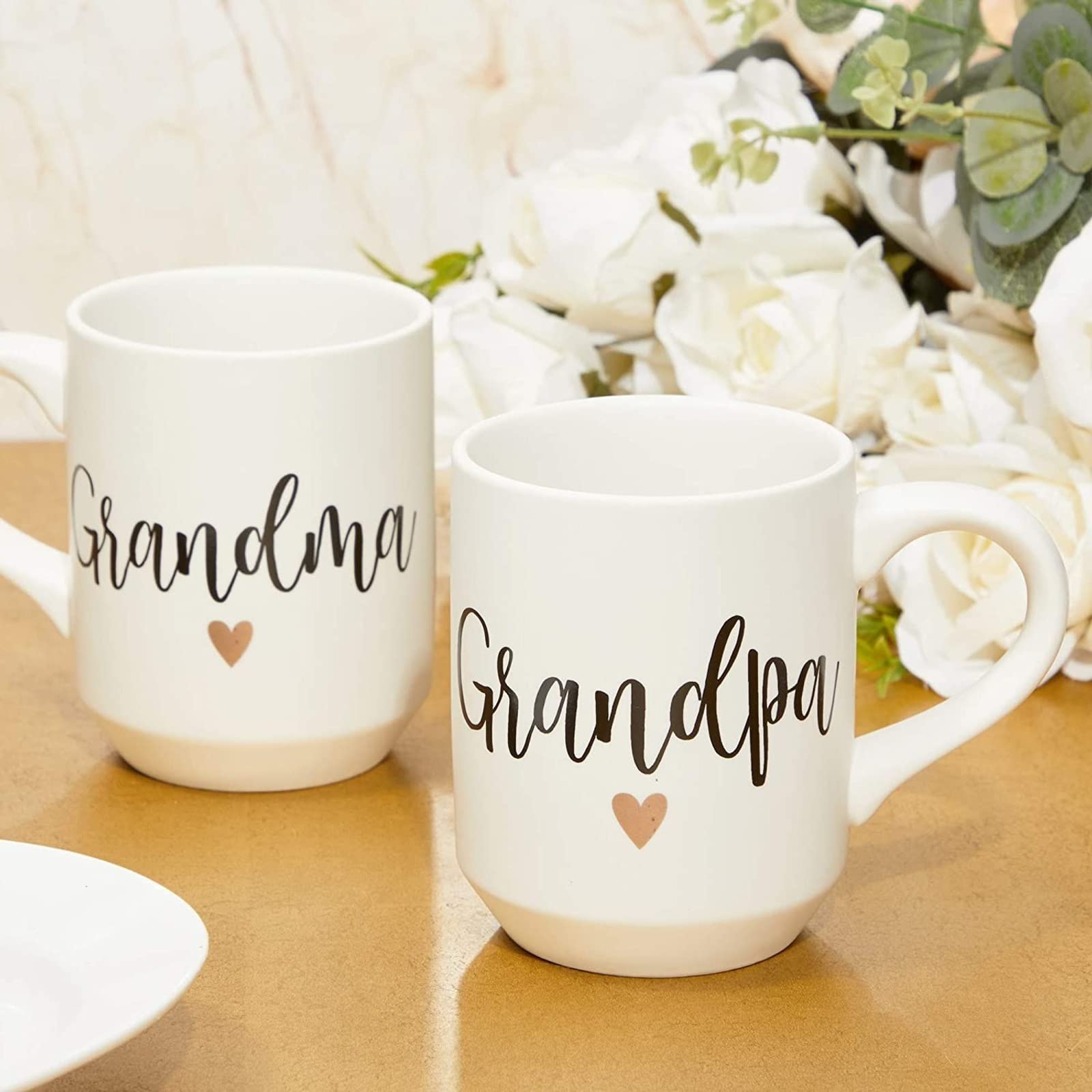 Sparkle and Bash abuelo taza flor dorada, diseño moderno para té