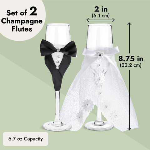 Sparkle and Bash copas novia-novio con cristal-strass para recuerdo glamoroso