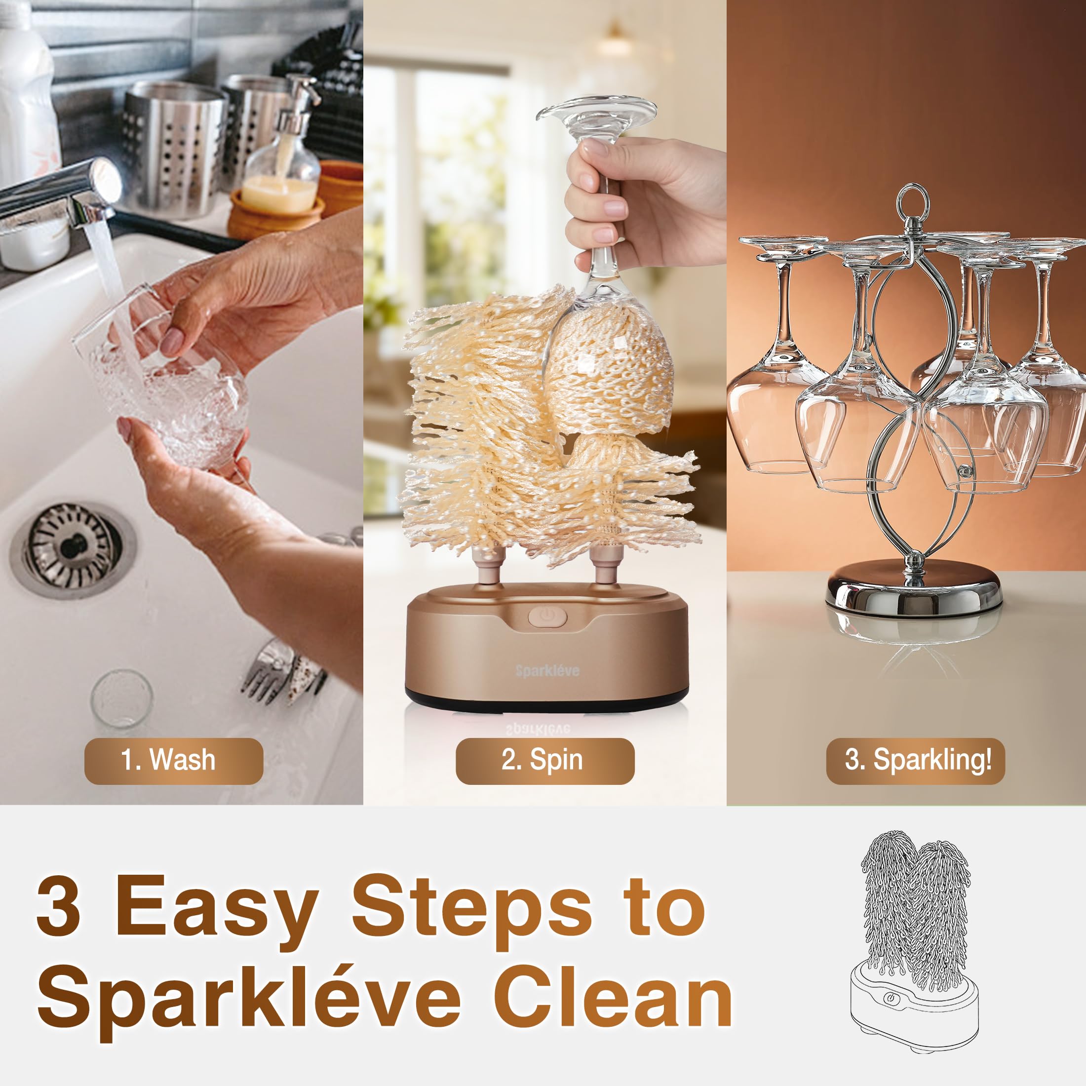 Cepillos reemplazables de Sparkléve para limpiezas duraderas