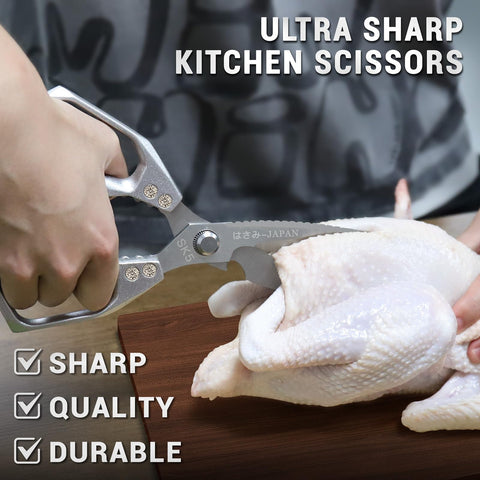 Tijeras SpaseMaxxx para deshuesar pollo con filo resistente.