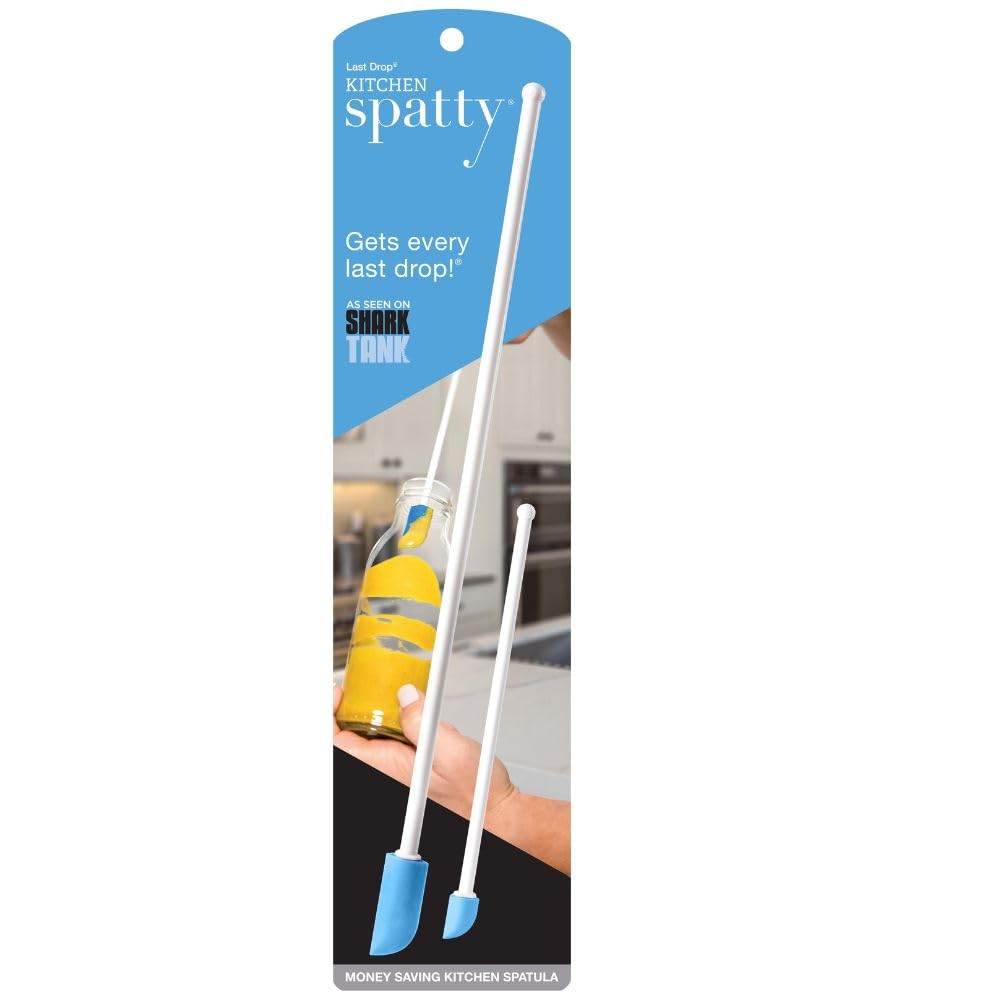 Spatty Daddy set azul 6 y 12 pulgadas, ahorro de alimentos al raspar frascos