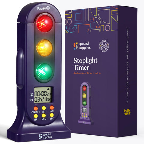 Special Supplies Stoplight Timer, pantalla semáforo, facilita transiciones suaves en el aula.