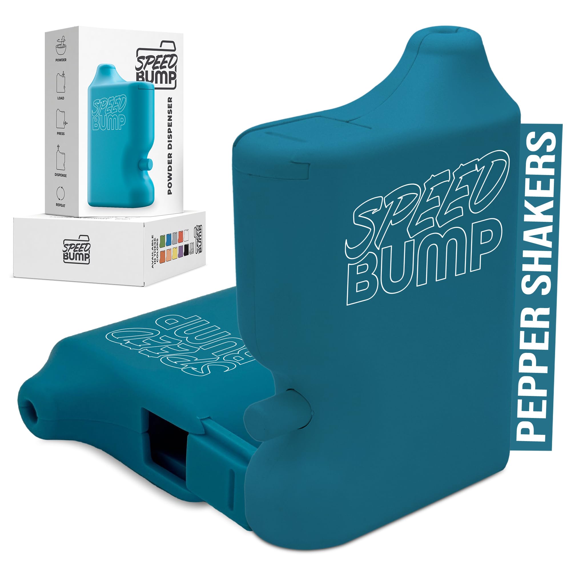 SPEED BUMP portatil condimentos azul, listo para sazonar sobre la marcha.