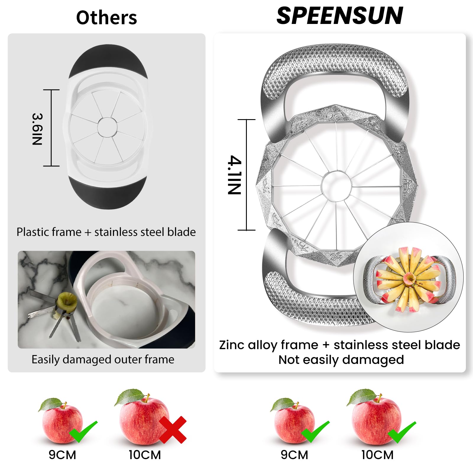 Descorazonador SPEENSUN para eliminar el corazón de la manzana sin esfuerzo.