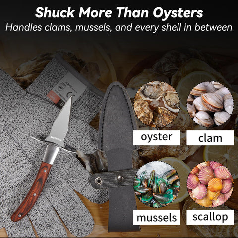 Escudo protector para la mano SPEENSUN durante el shucking.