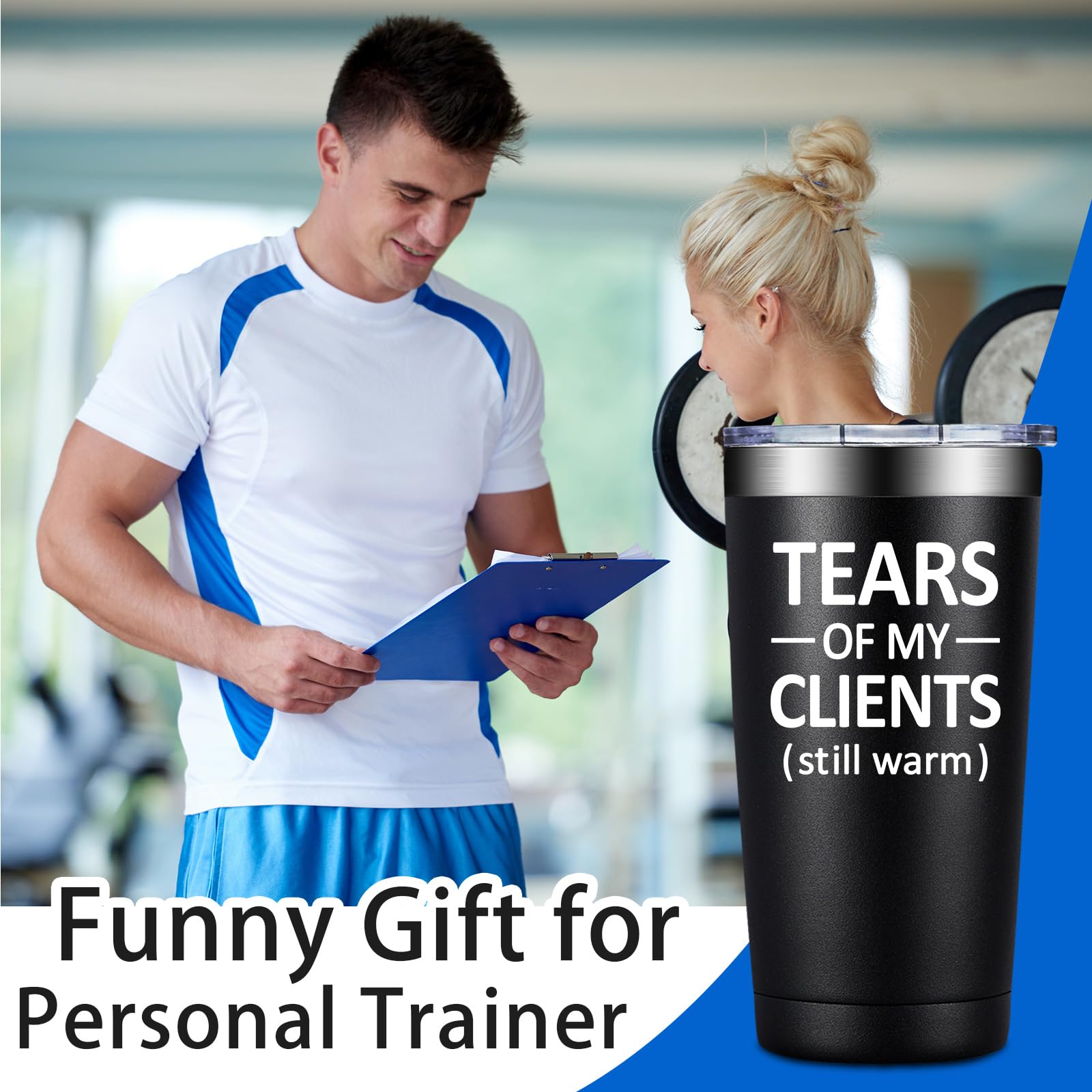 SpenMeta Taza de 20 onzas con frase Lágrimas de Mis Clientes, regalo para entrenadores.