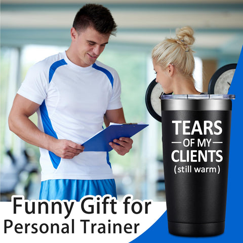 SpenMeta Taza de 20 onzas con frase Lágrimas de Mis Clientes, regalo para entrenadores.