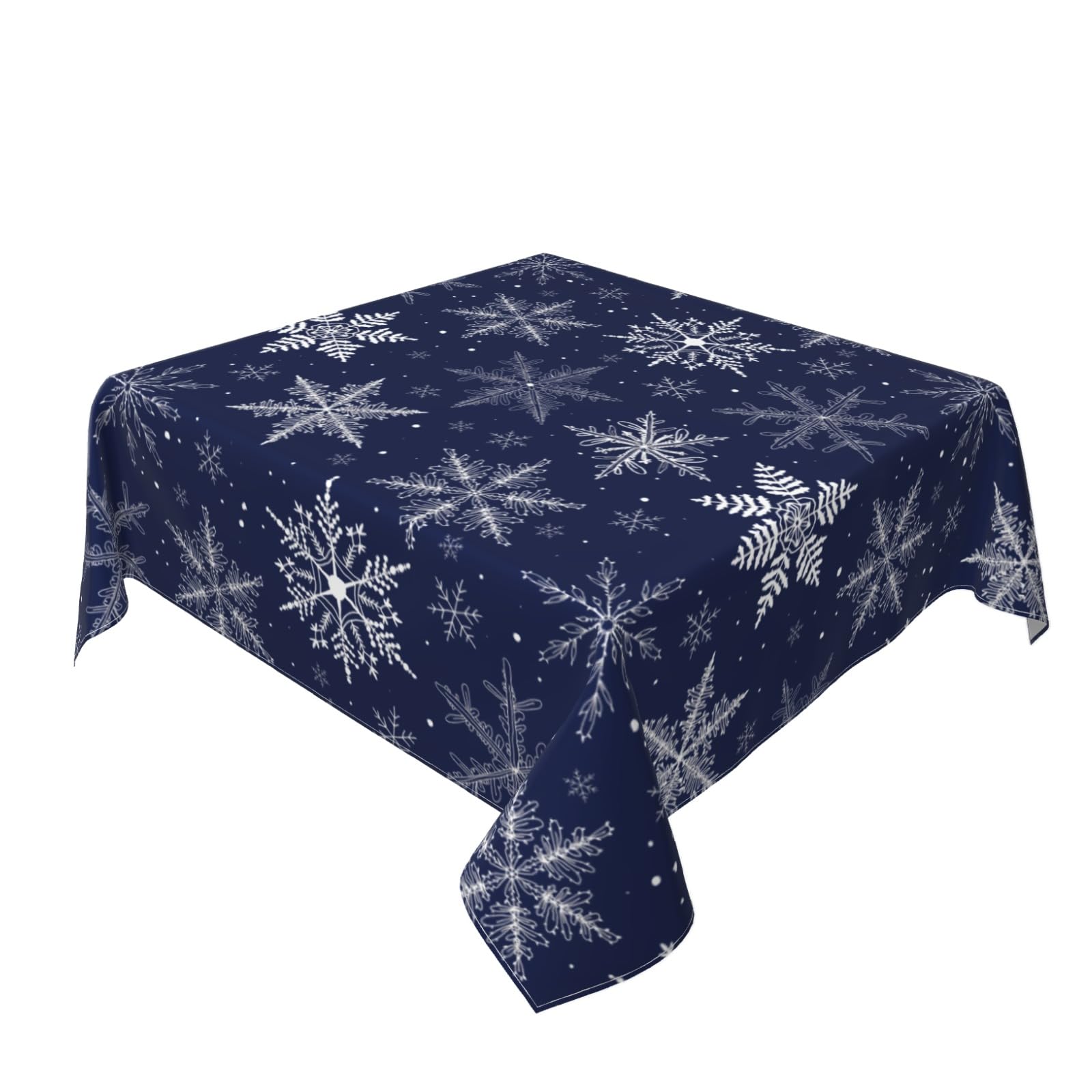 Mantel Sphragiyn invierno azul protege la mesa de líquidos durante la cena