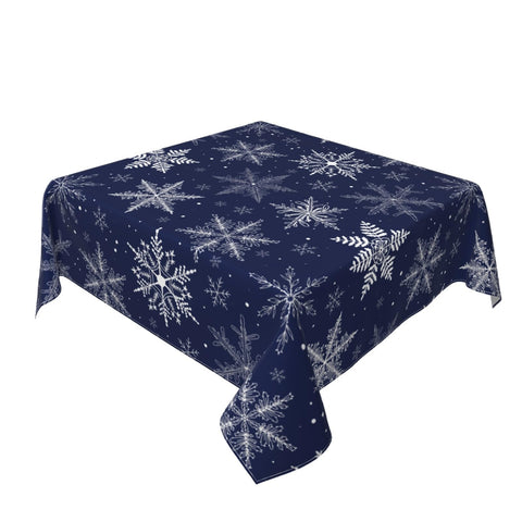 Mantel Sphragiyn invierno azul protege la mesa de líquidos durante la cena