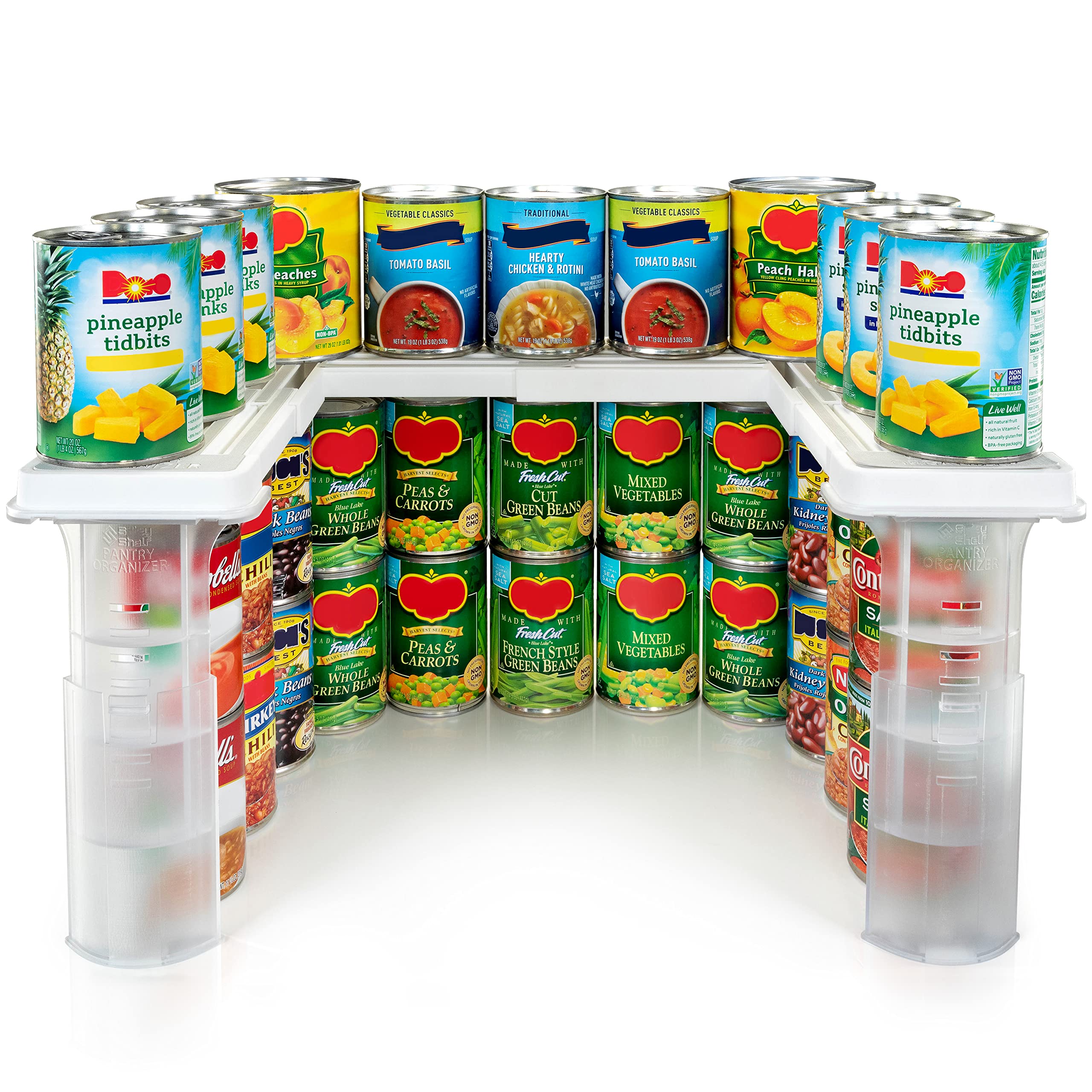Savvy Shelf de Spicy Shelf muestra ajuste dimensional para gabinetes