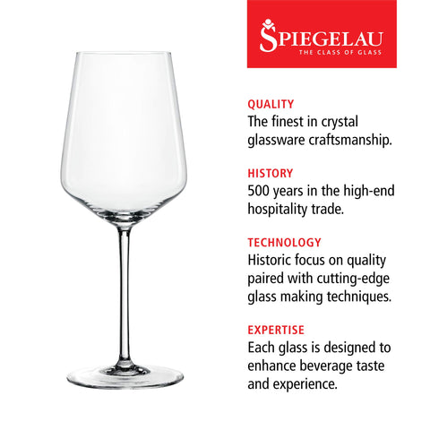 Copas de vino blanco Spiegelau con tallo elegante para Chardonnay y Sauvignon Blanc, capturan la luz con claridad.