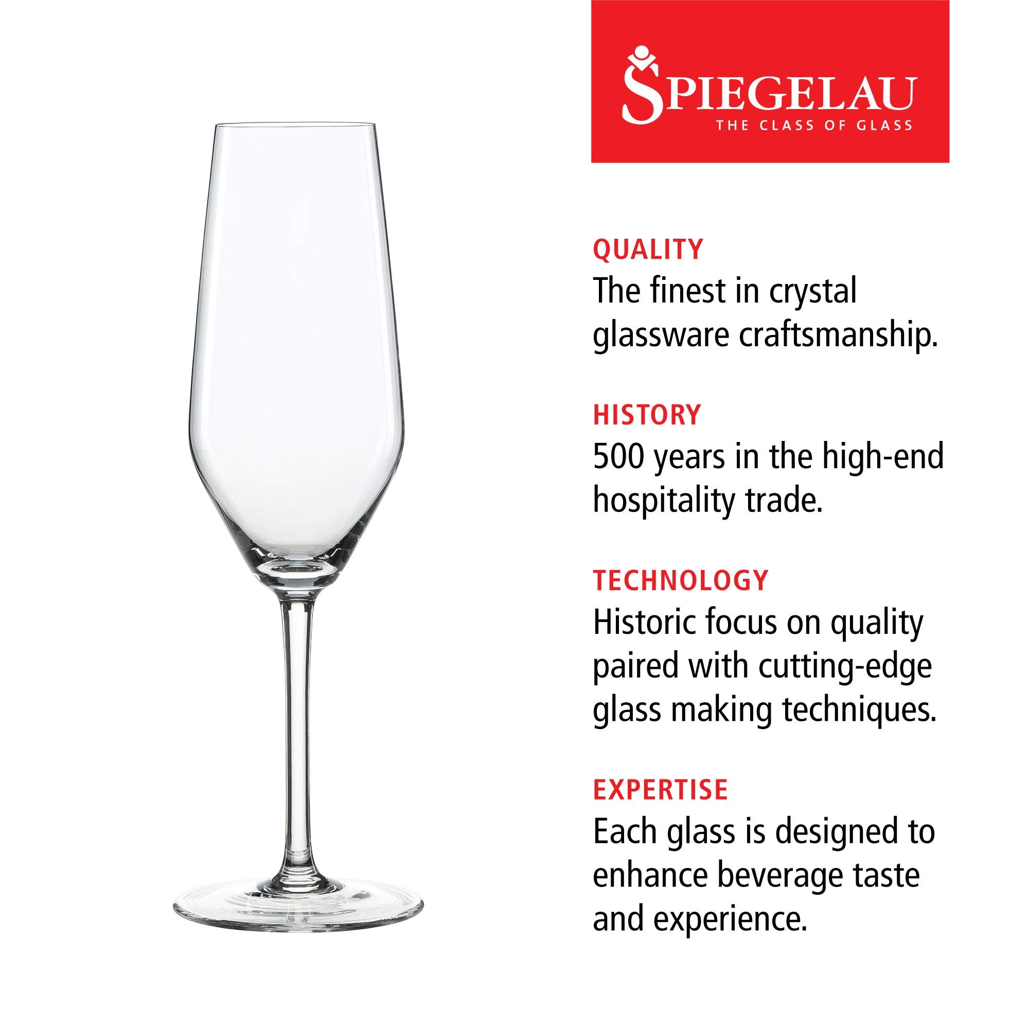 Copas Spiegelau Style, vaso alto y delgado para brindis elegantes.