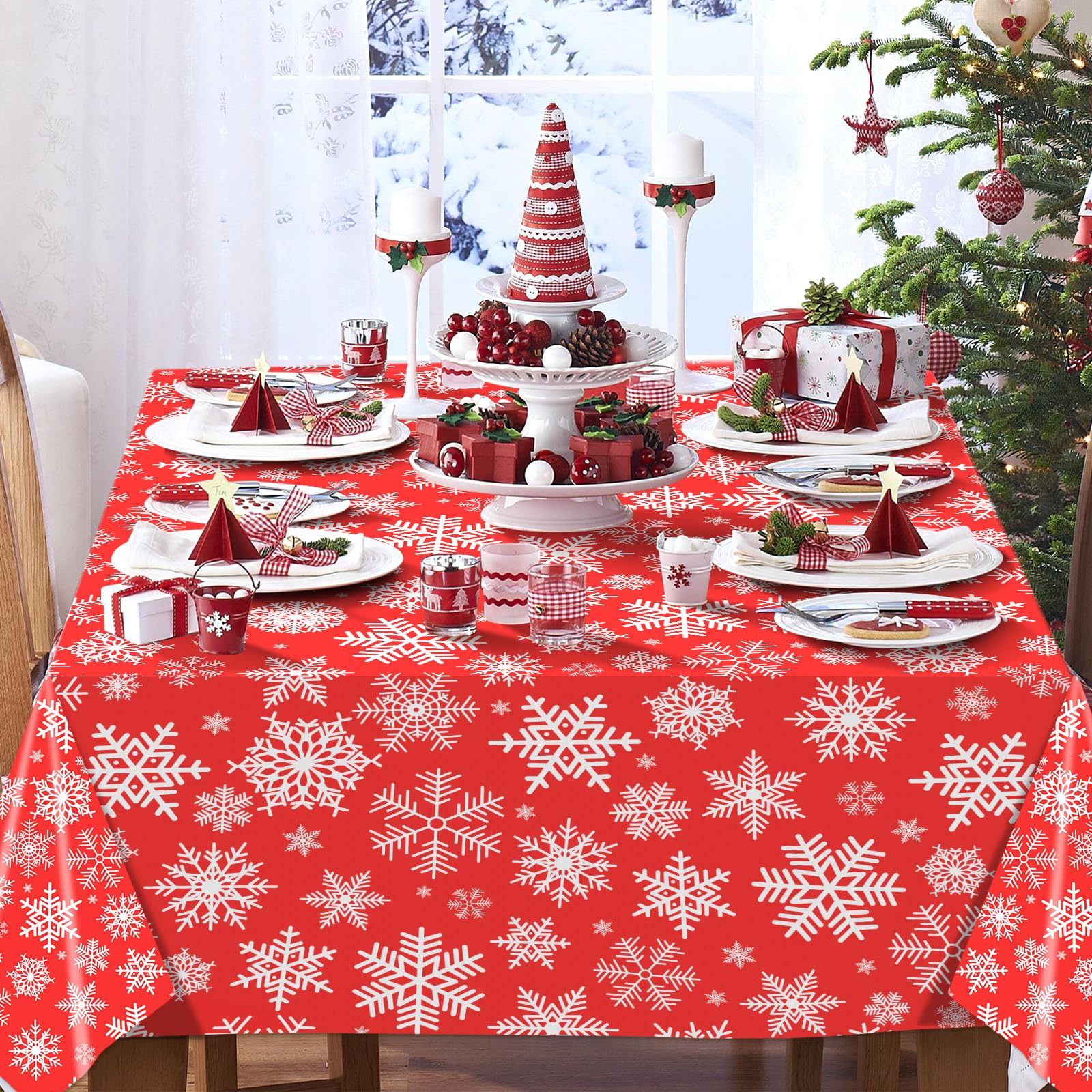 Mantel fácil de colocar y transportar para fiestas navideñas