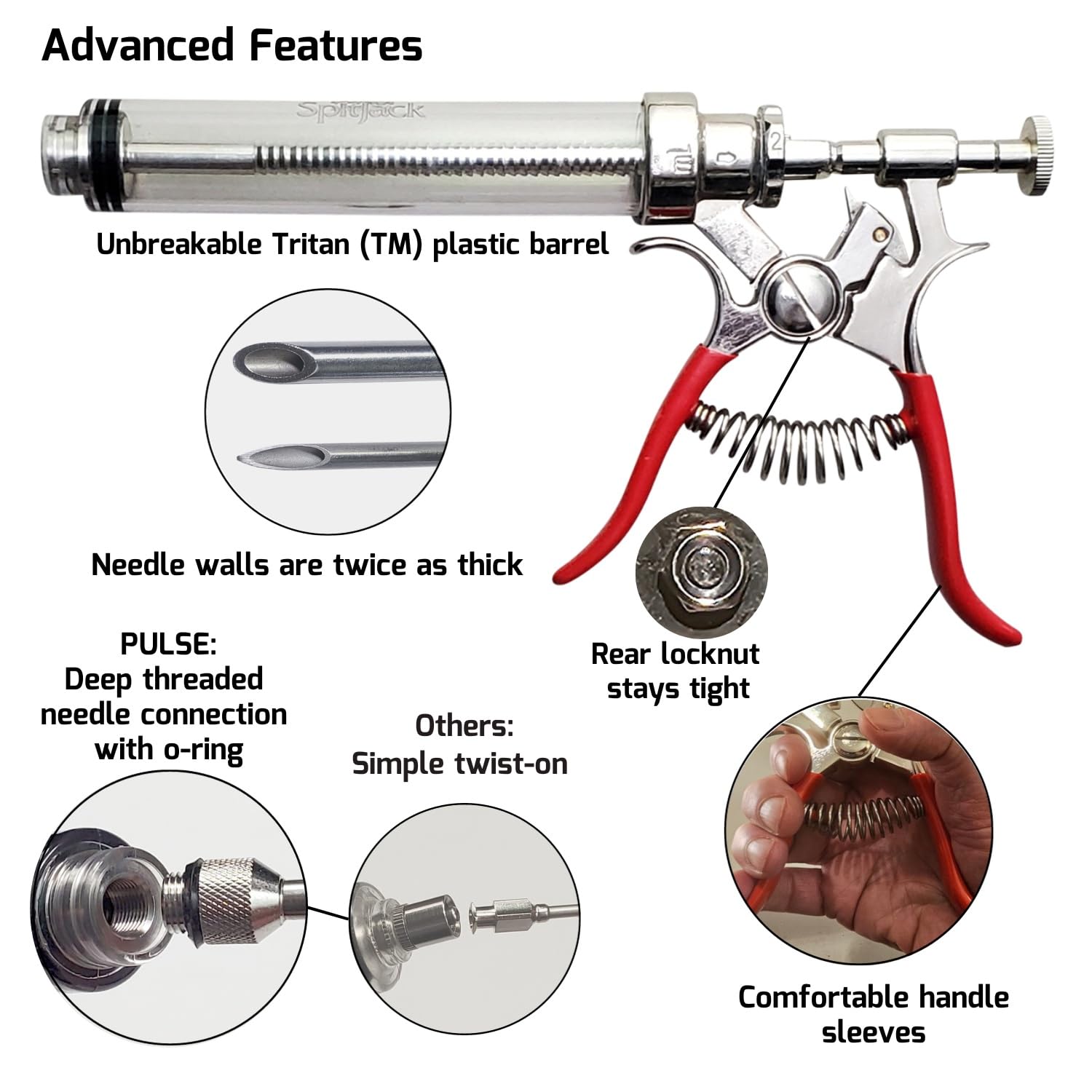 SPITJACK PULSE puntas robustas para perforar carnes sin romperse