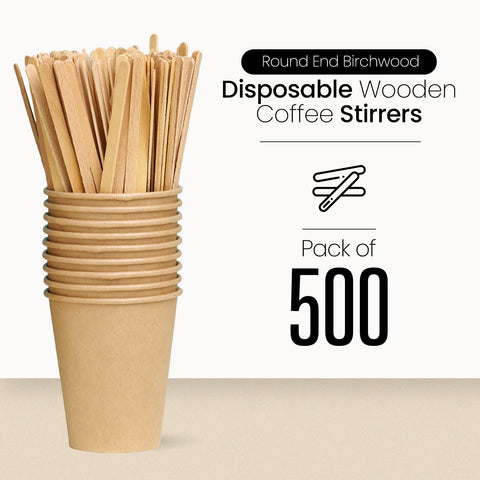 SPIXIR agitadores de madera, paquete de 500 para cafetería.