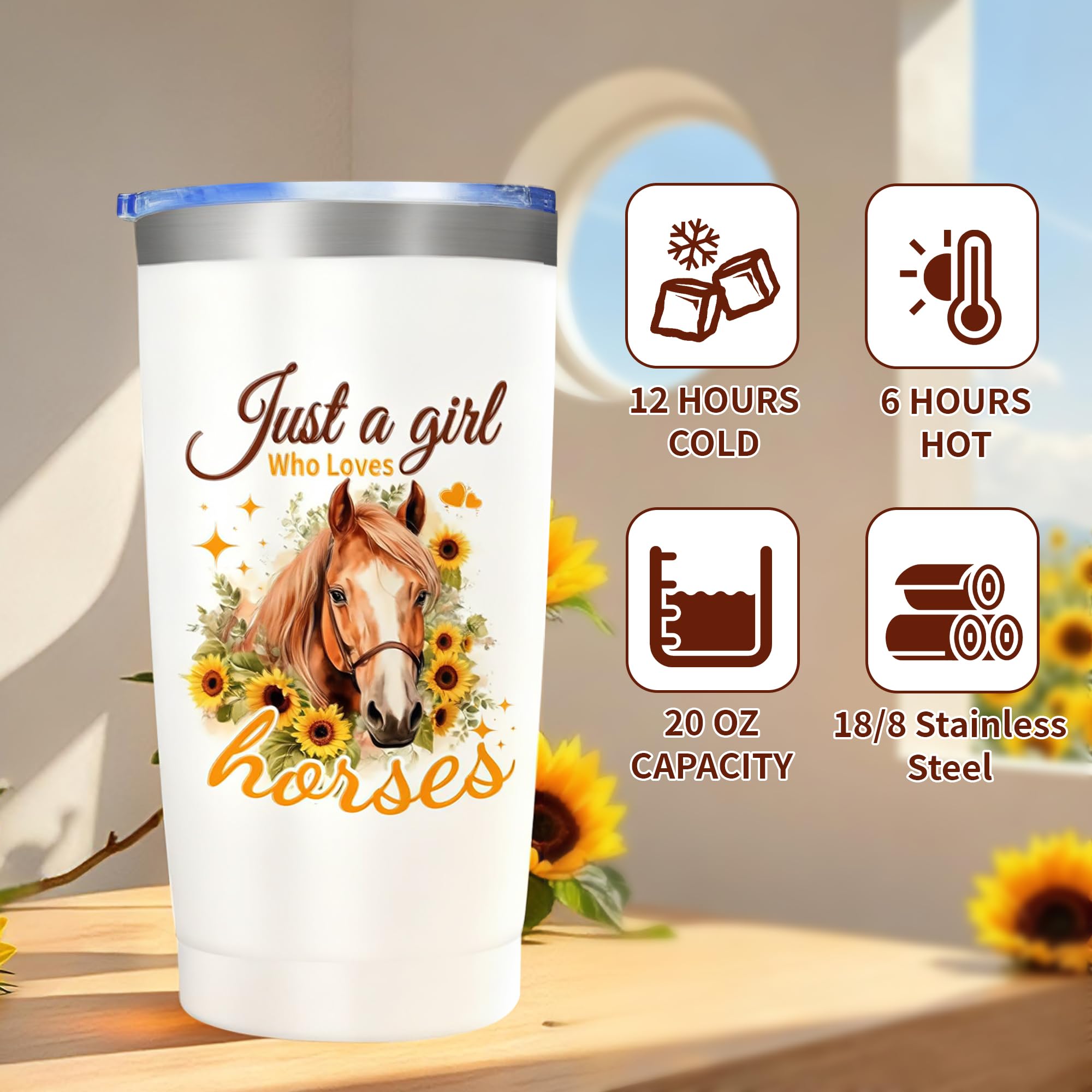 Llavero acrílico con girasol y caballo Splendest, añade color a tus llaves diarias.