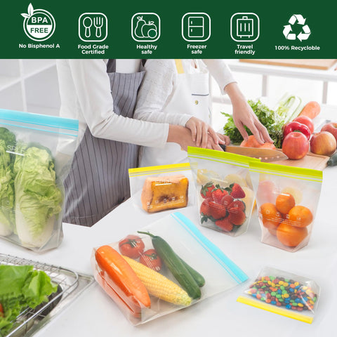 Bolsas SPLF de tamaño sándwich para sándwich/cuarto, ideal para organización en la nevera.