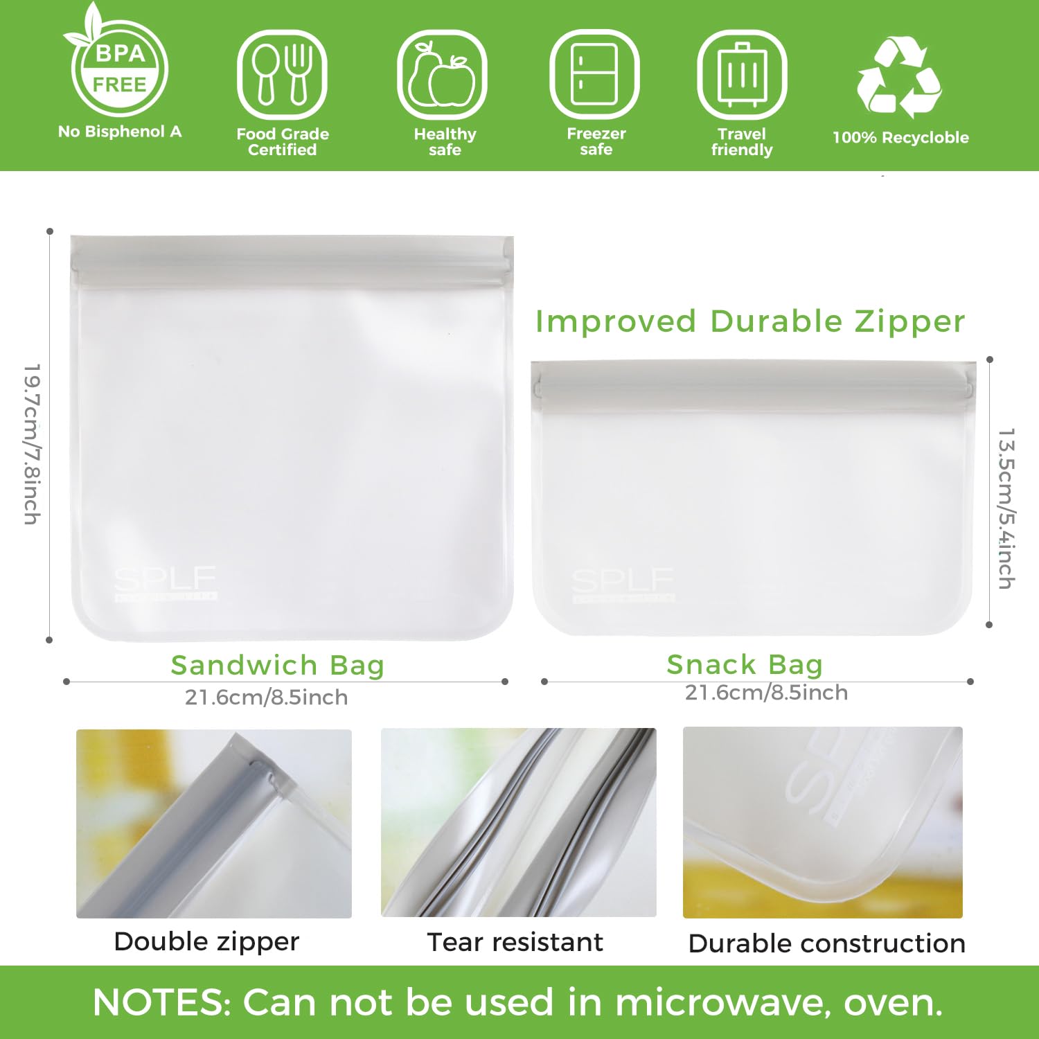Bolsas SPLF aptas para congelación mantienen sabor y textura.