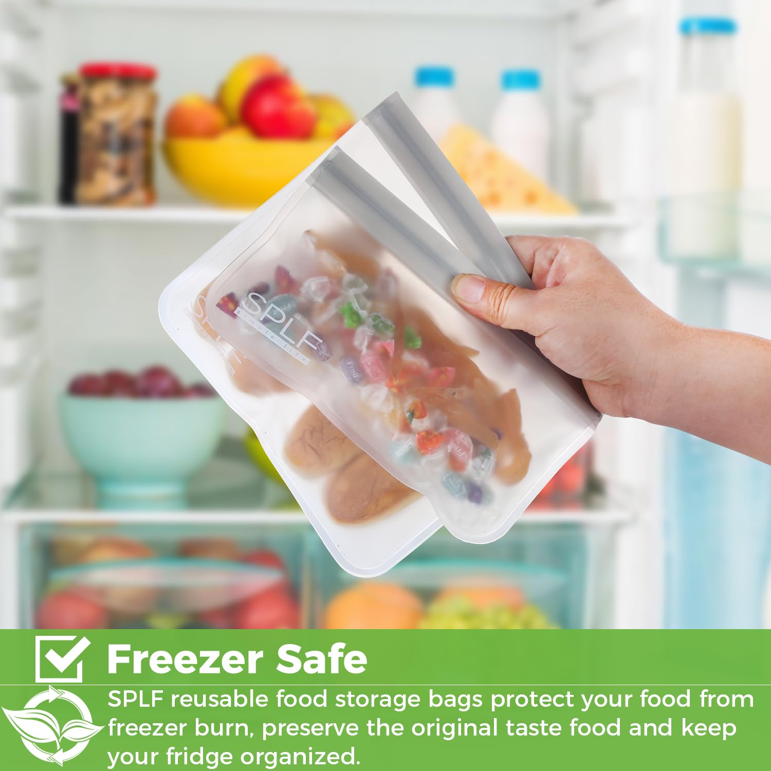 Material grado alimentario SPLF, seguro para alimentos.