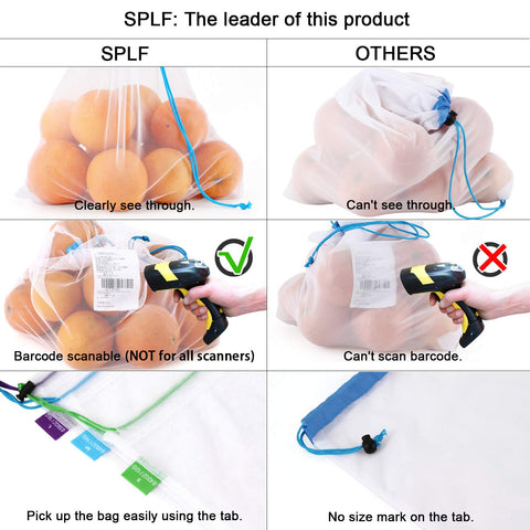 SPLF bolsas de malla con capacidad 6 kg, uso diario seguro