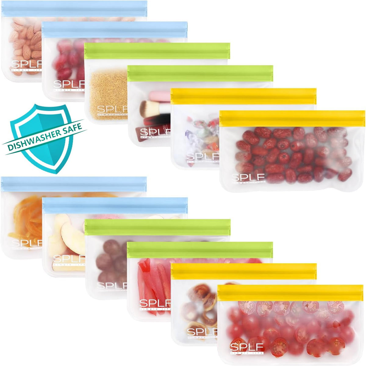 SPLF bolsas snack reutilizables con cierre hermético para conservar frescura