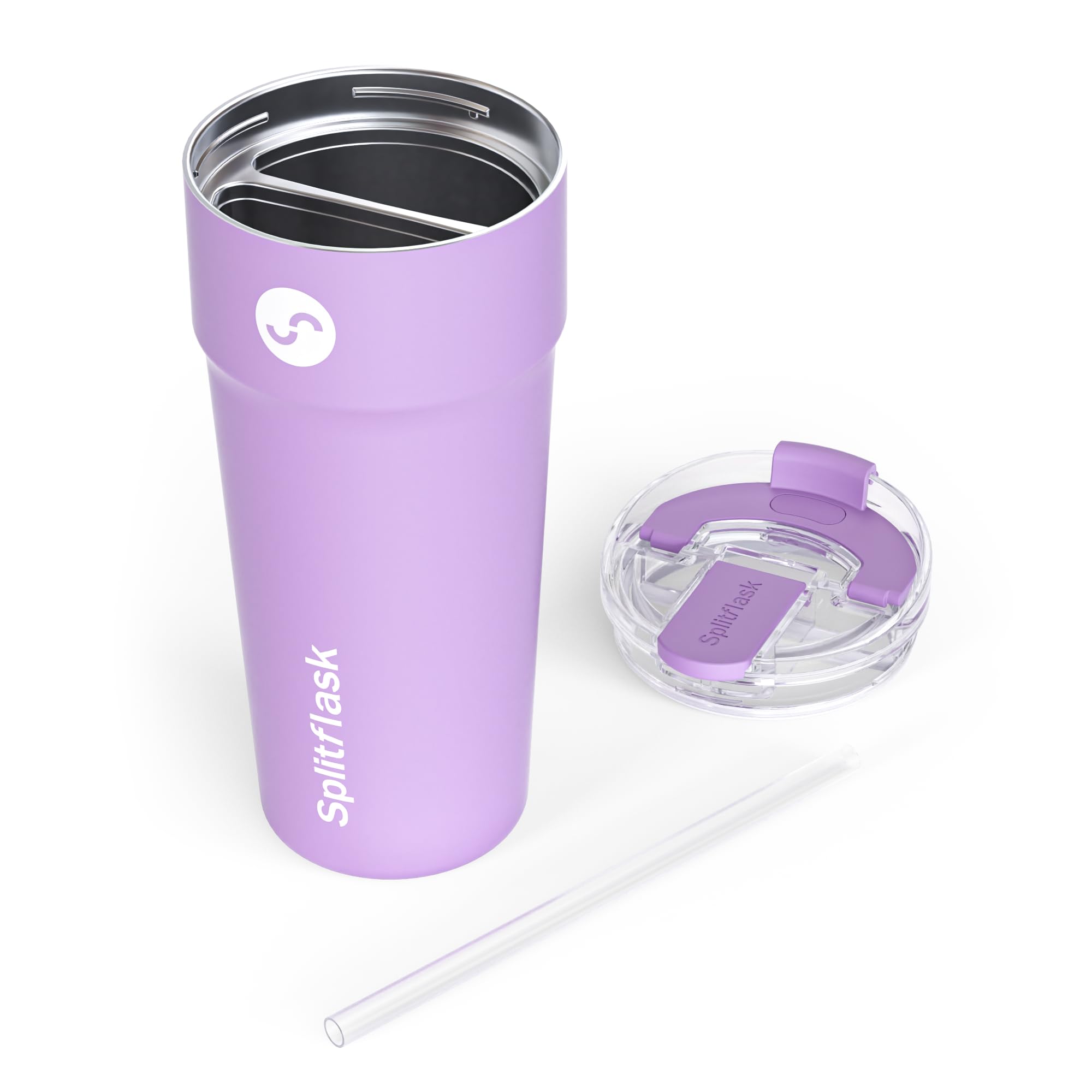 Lado infantil para jugo, lado mamá para café en Splitflask.