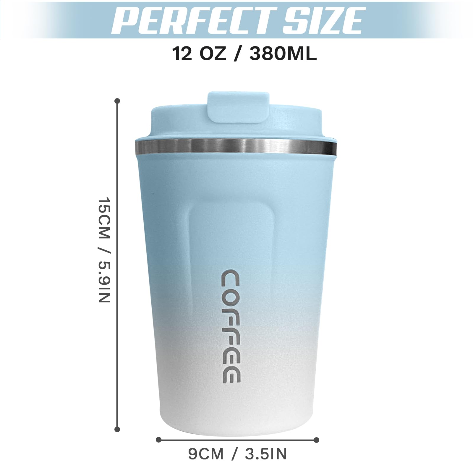 Taza SPLMIFA con boca amplia para limpieza fácil y llenado.