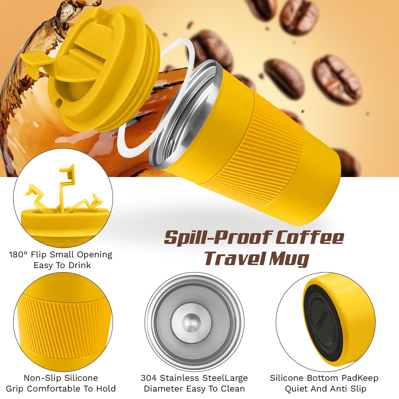 SPLMIFA taza de acero inoxidable 17 oz para uso diario.
