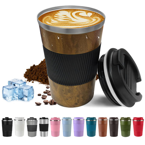 SPLMIFA taza de viaje con acabado madera, ideal para rutas y momento de café con estilo.