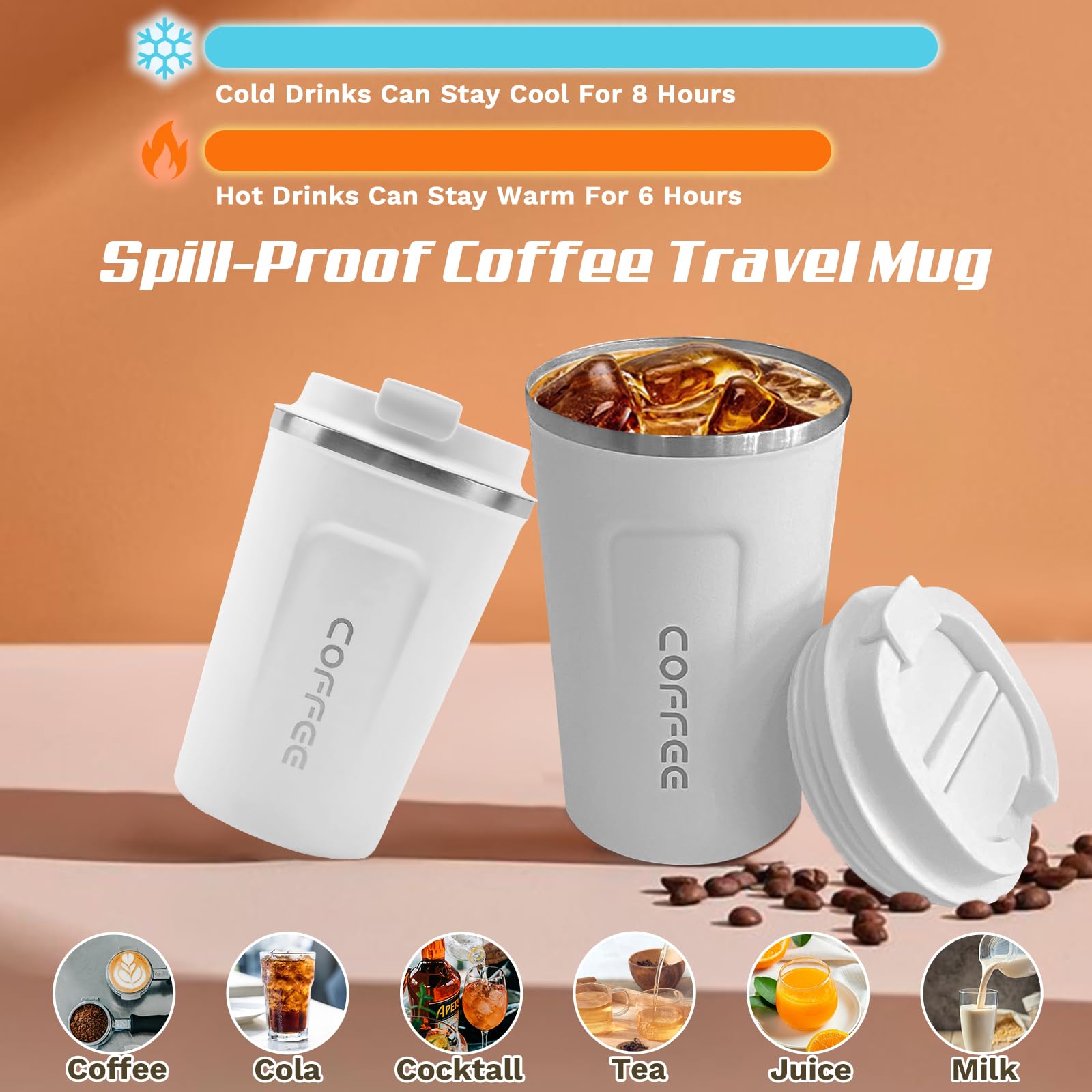 Taza SPLMIFA de 510 ml, diseño compacto para oficina o viaje.