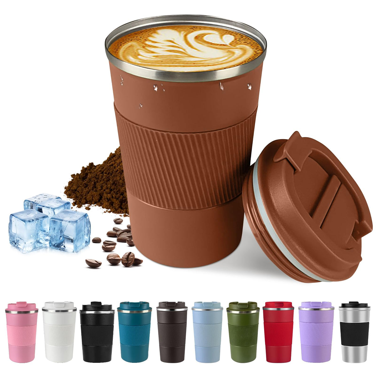 La taza SPLMIFA viaje aislada en acero inoxidable mantiene el café caliente por horas.