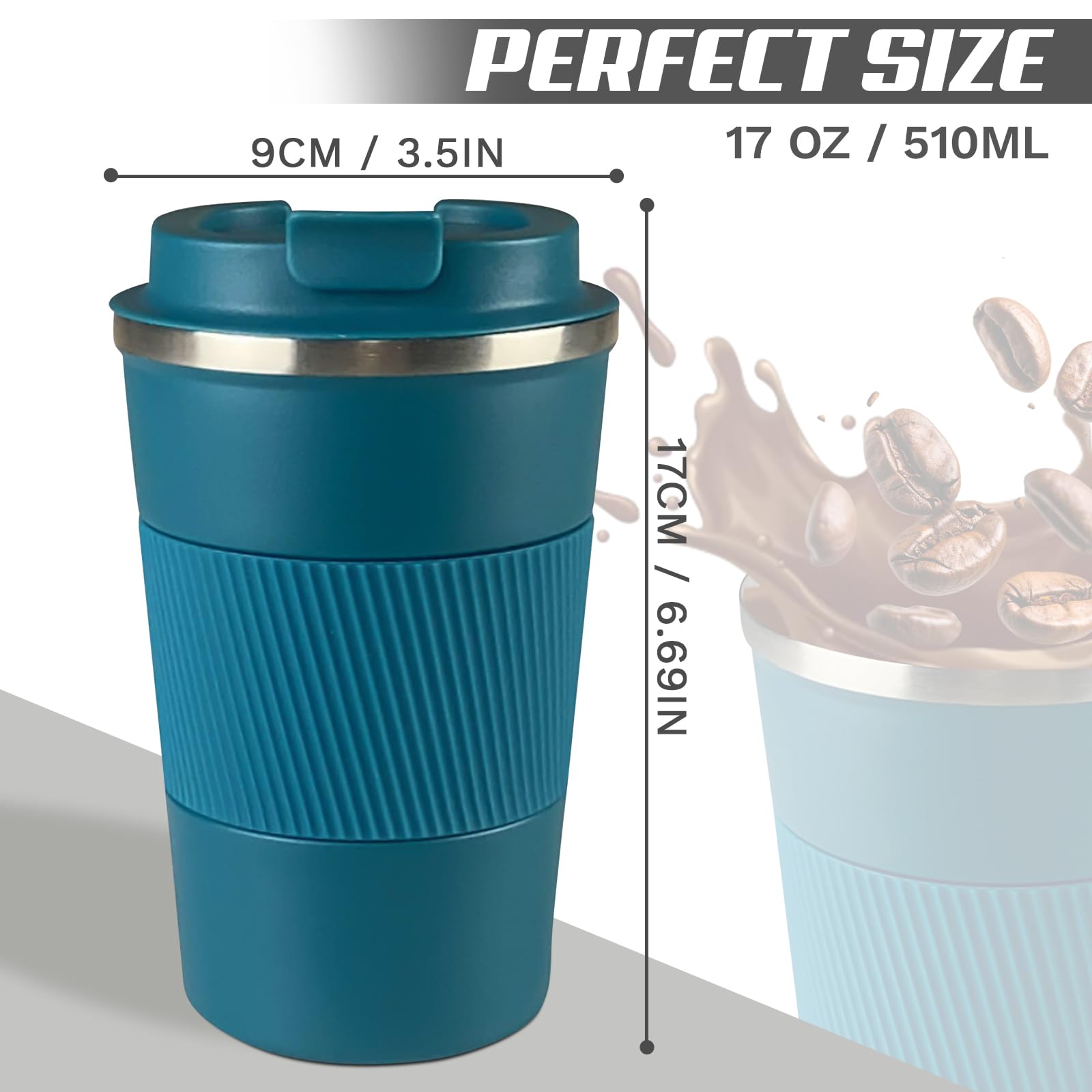 SPLMIFA Taza de viaje aislada base antideslizante para evitar caídas