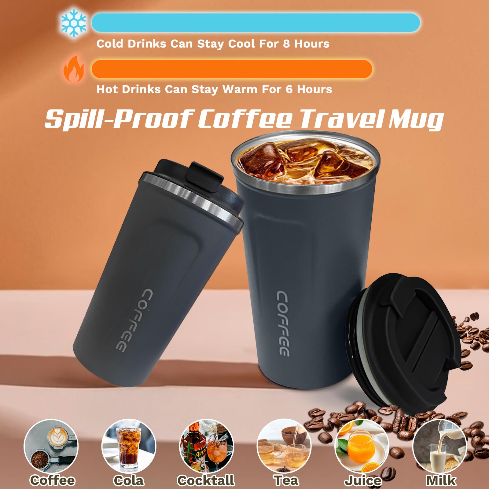 SPLMIFA taza de viaje con aislamiento de doble pared mantiene la temperatura